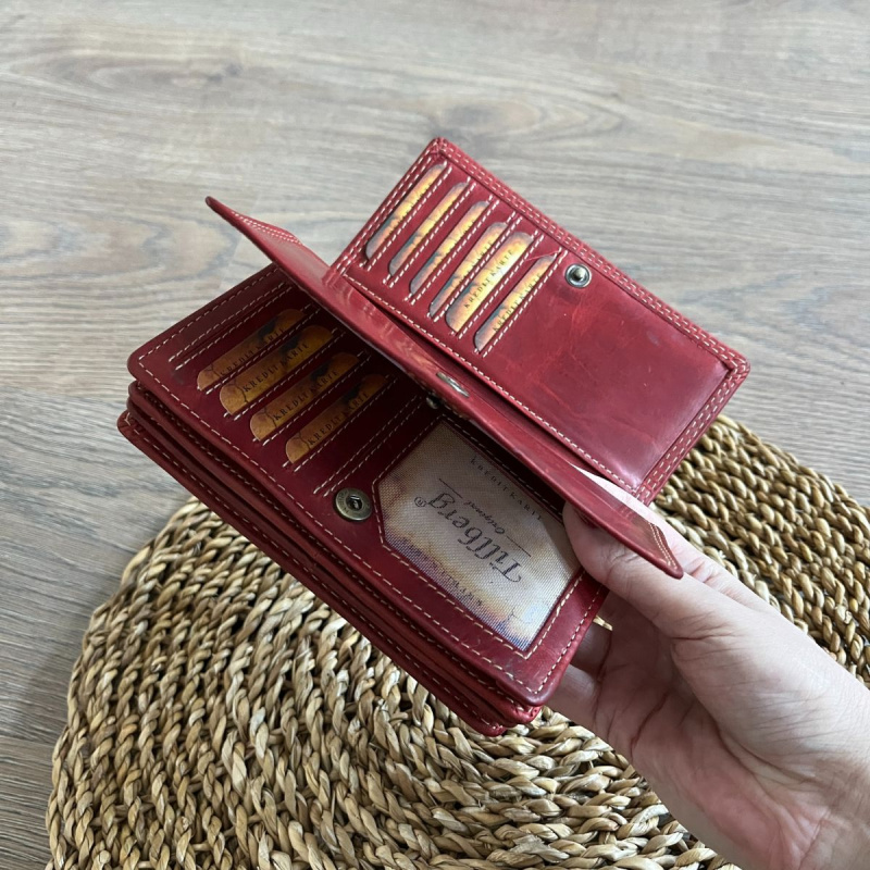 Dámska kožená peňaženka červená BELLIS