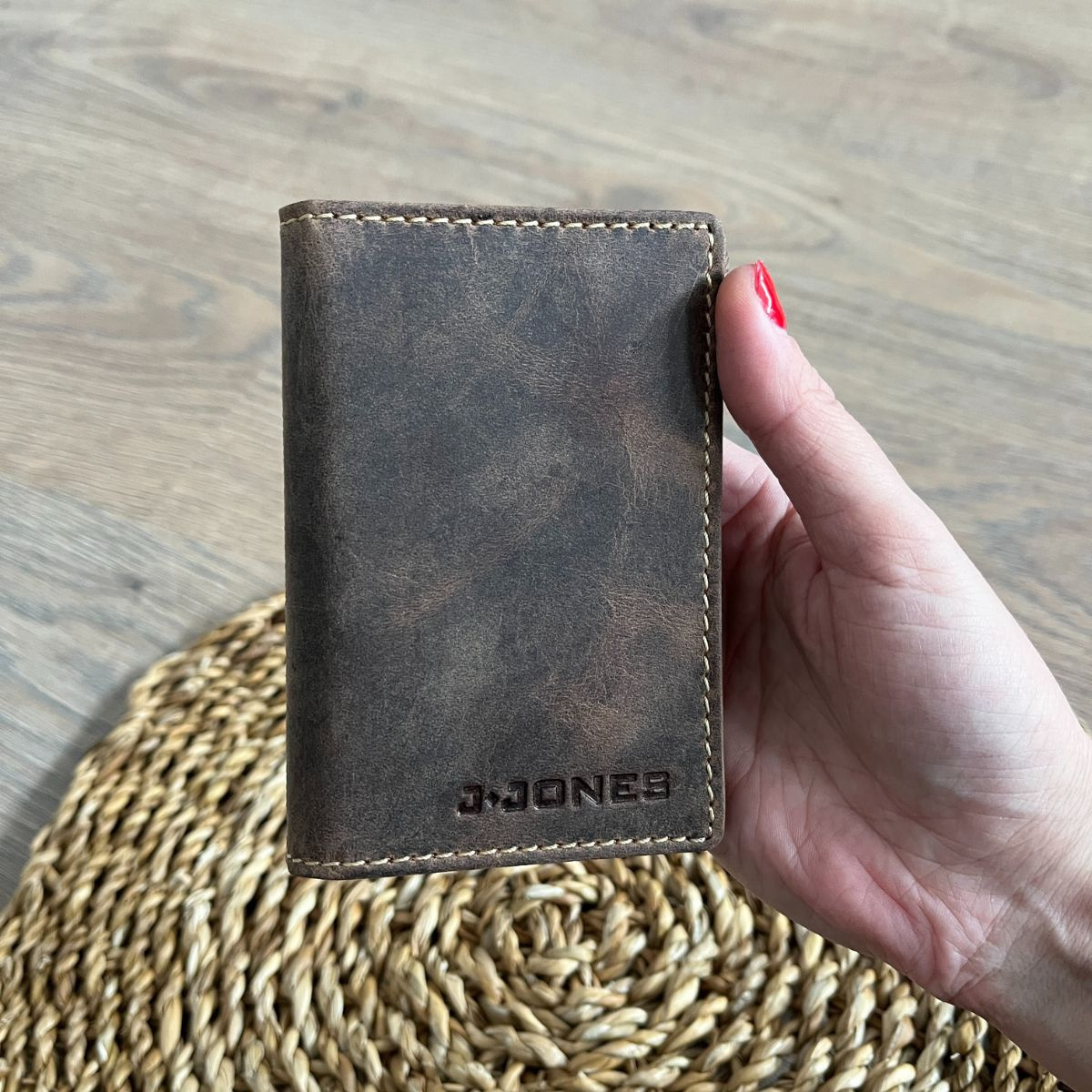 Kožené puzdro na doklady a karty hnedé unisex