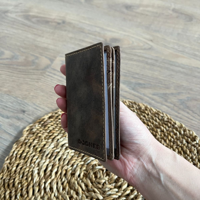 Kožené puzdro na doklady hnedé ASPEN