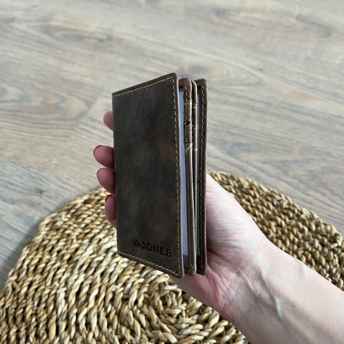 Kožené puzdro na doklady hnedé ASPEN