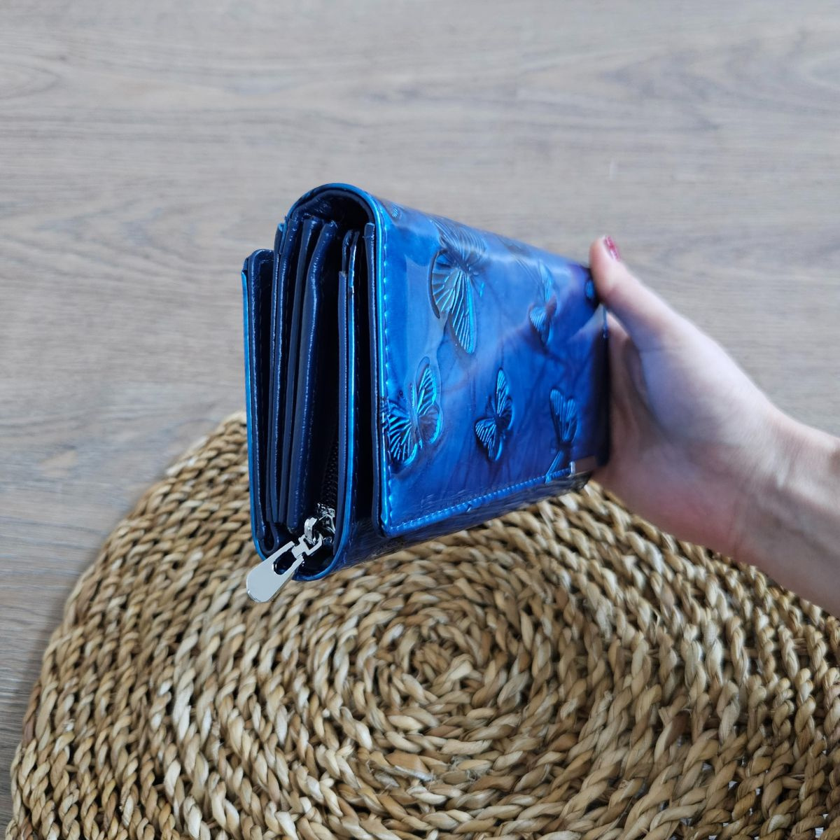 Dámska kožená peňaženka modrá ELSA