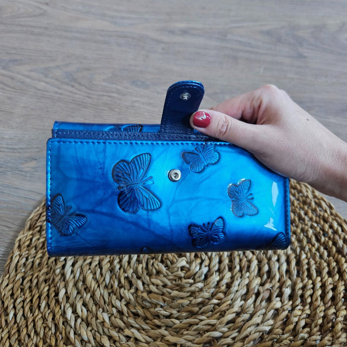 Dámska kožená peňaženka modrá ELSA