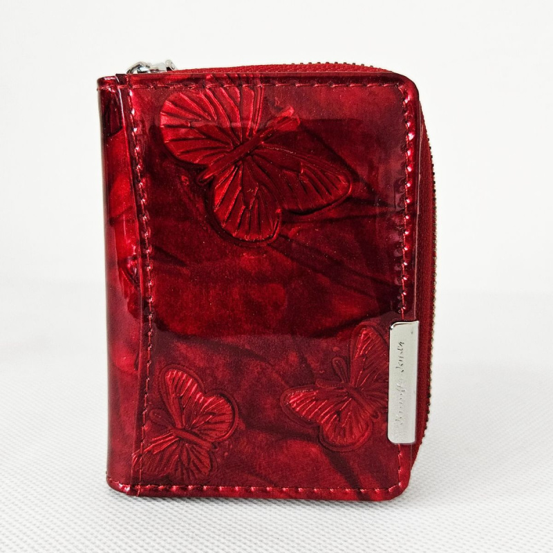 Malá dámska kožená peňaženka červená SCARLETT