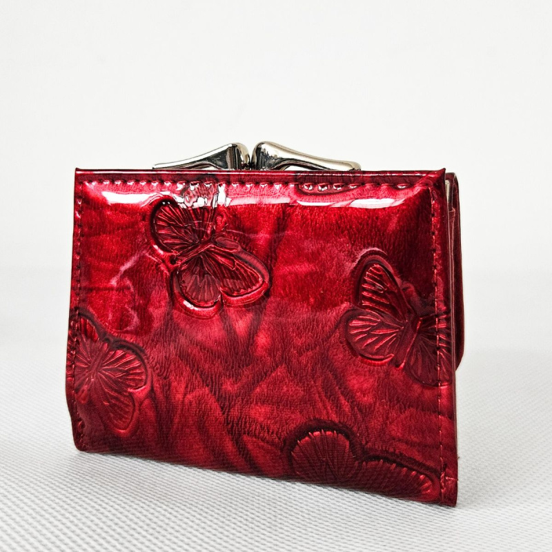 Malá dámska kožená peňaženka červená VIVIENNE