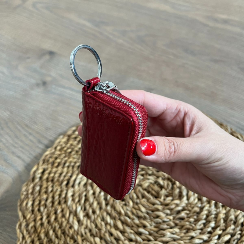 Dámske kožené puzdro na kľúče červené NOX