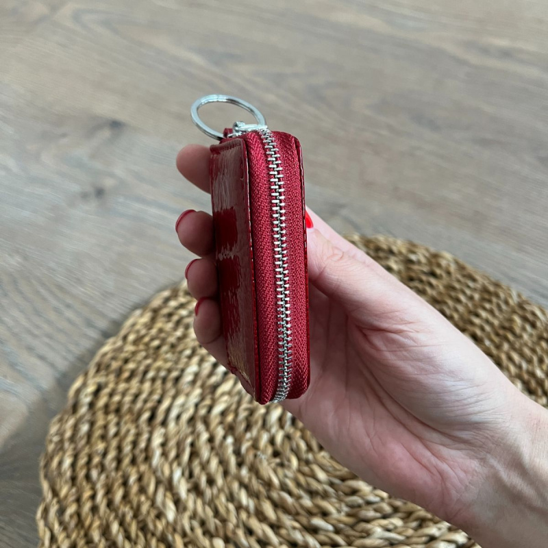 Dámske kožené puzdro na kľúče červené NOX
