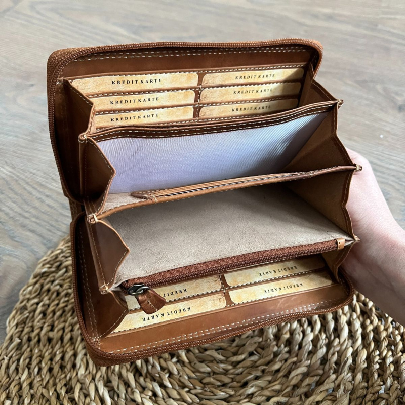 Dámska kožená peňaženka tan MAYA