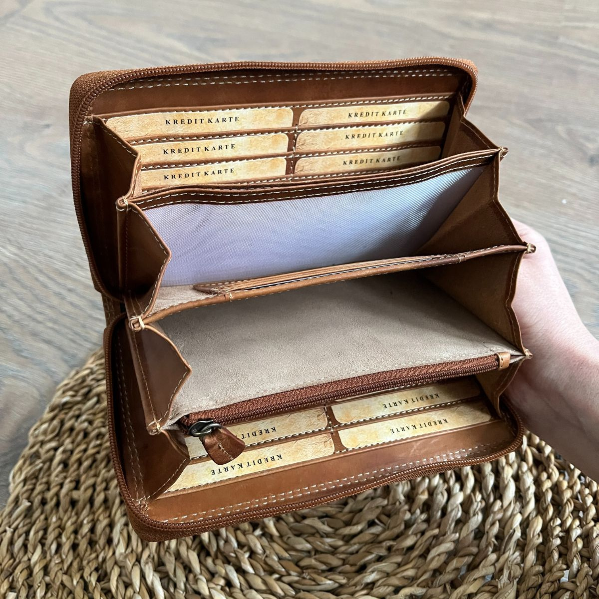 Dámska kožená peňaženka tan MAYA