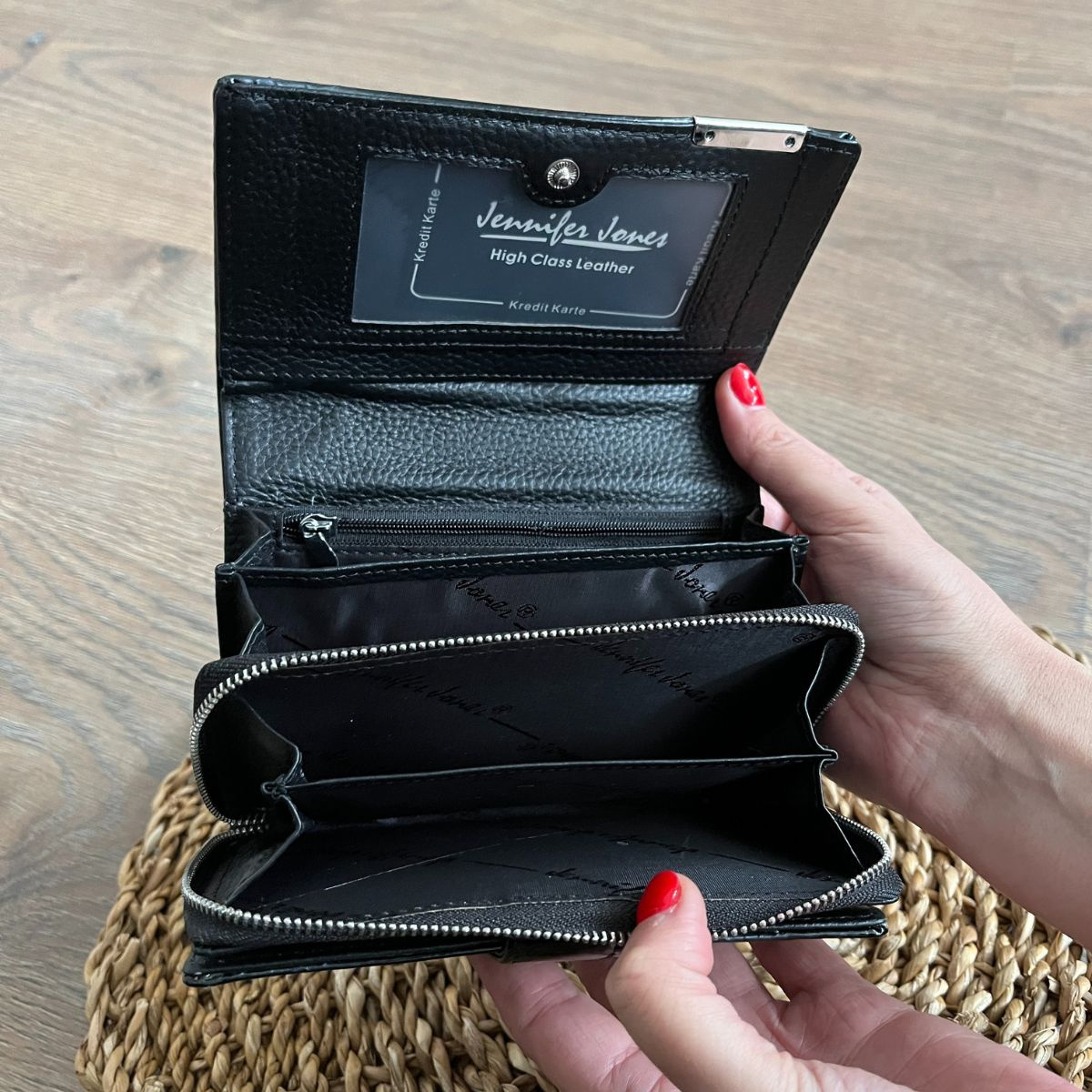 Dámska kožená peňaženka čierna LORNA