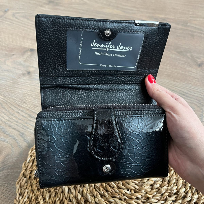 Dámska kožená peňaženka čierna LORNA