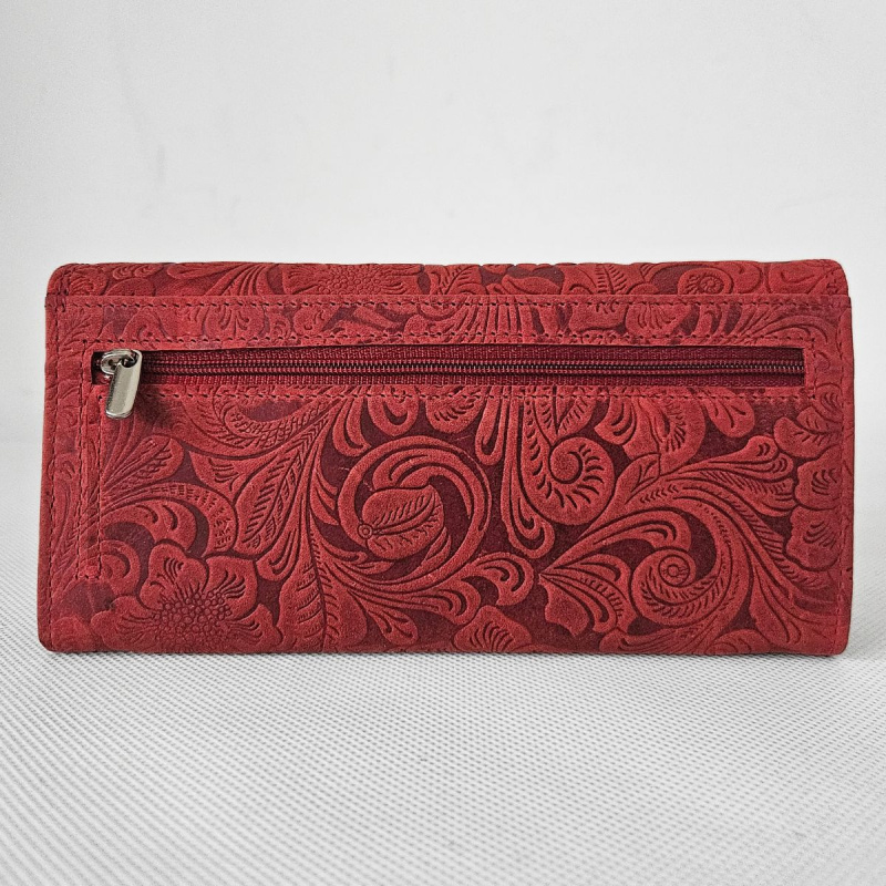 Dámska kožená červená peňaženka LENORA