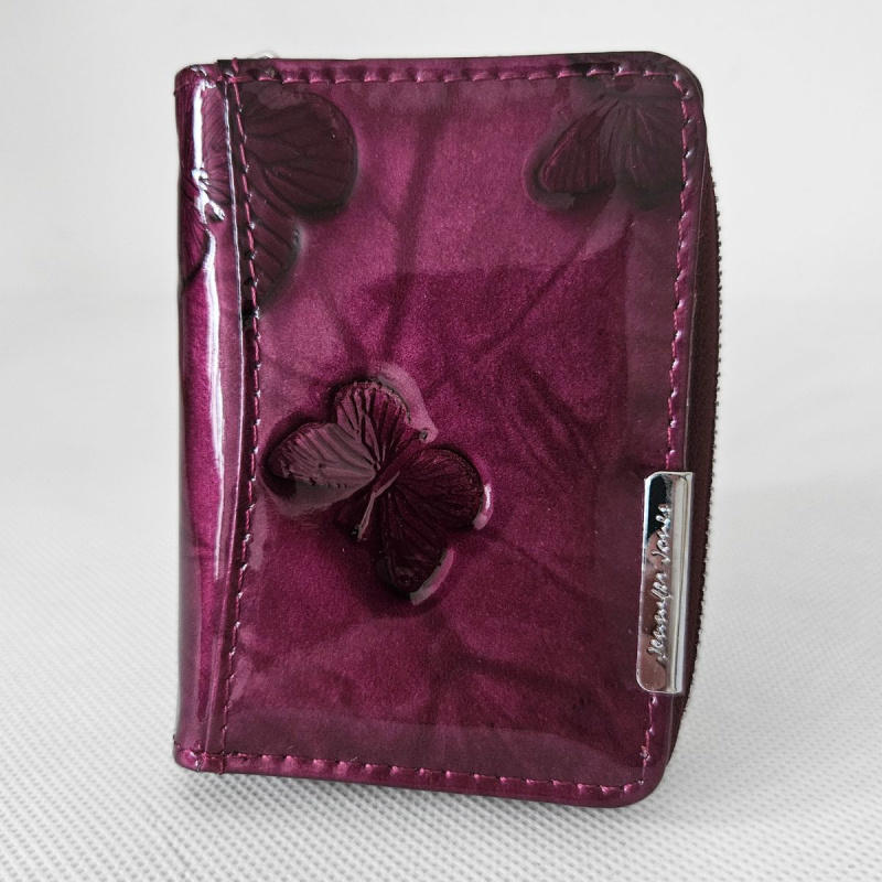 Malá dámska kožená peňaženka fialová SCARLETT