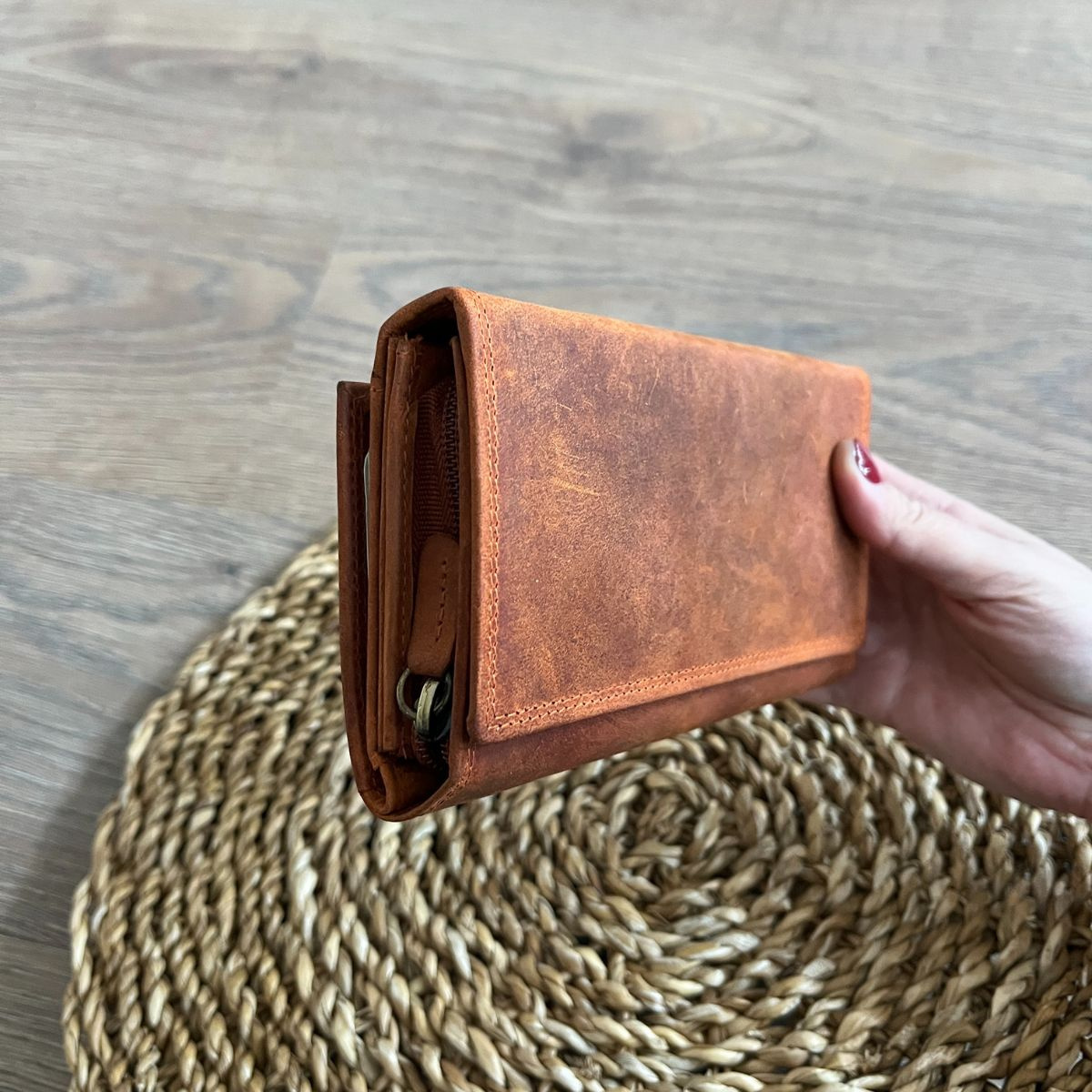 Dámska kožená peňaženka oranžová KRISTIN