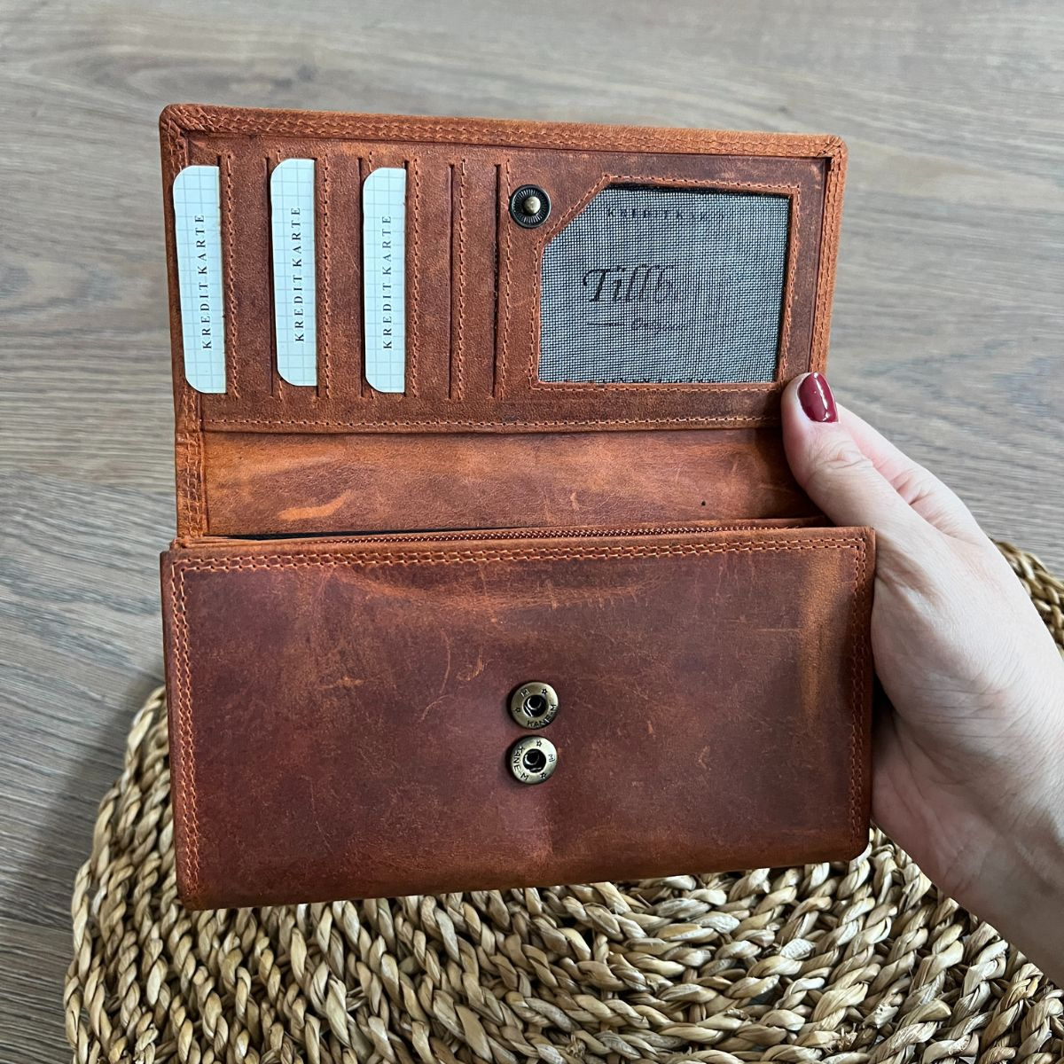 Dámska kožená peňaženka oranžová KRISTIN