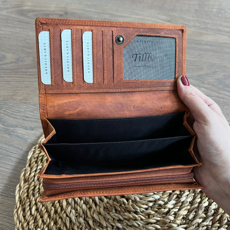 Dámska kožená peňaženka oranžová KRISTIN