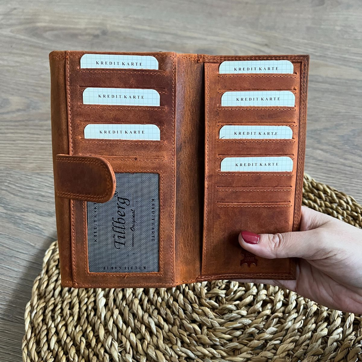 Dámska kožená peňaženka oranžová KRISTIN