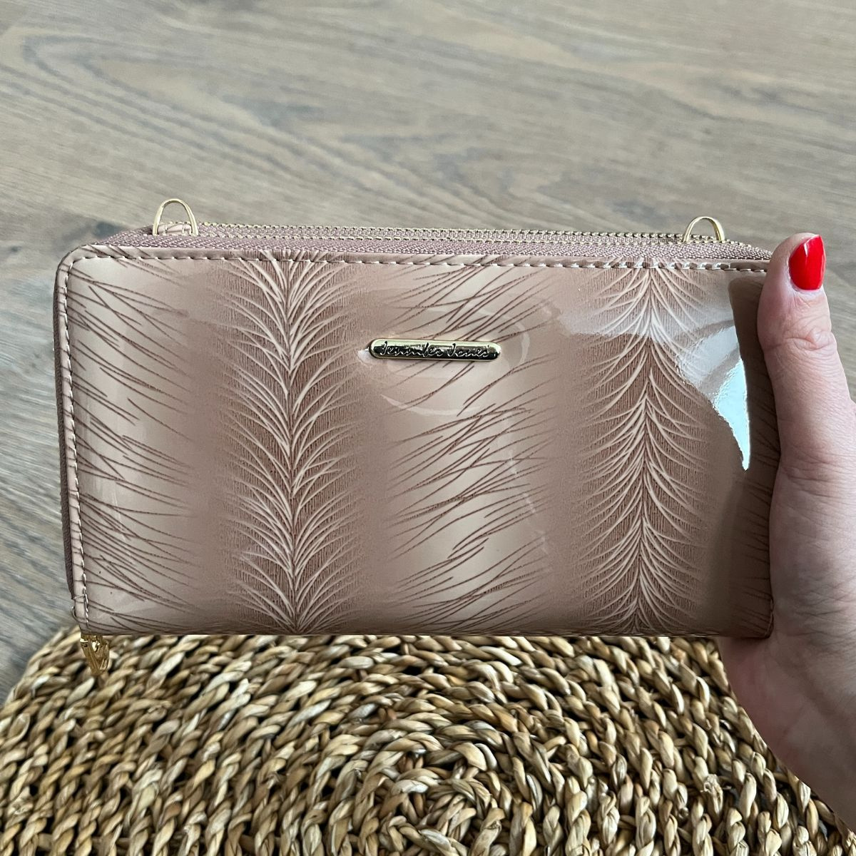 Dámska kožená kabelka-peňaženka béžová KIM