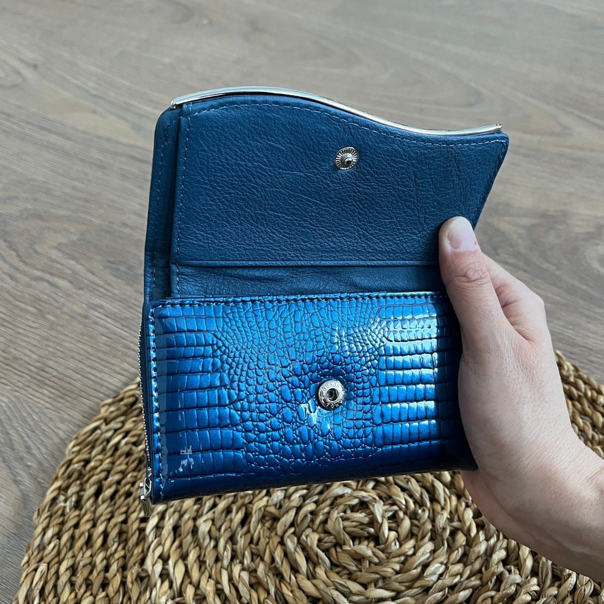 Dámska kožená peňaženka modrá LAURA