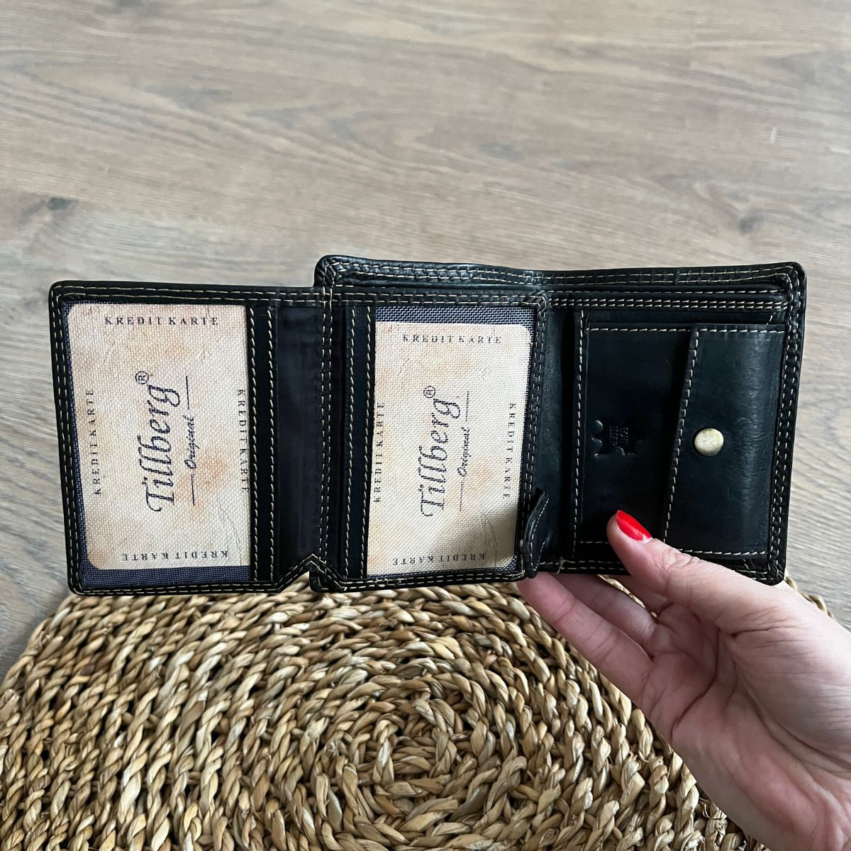 Malá pánska kožená peňaženka čierna LENNY