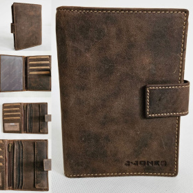 Veľká hnedá kožená peňaženka CARDIN